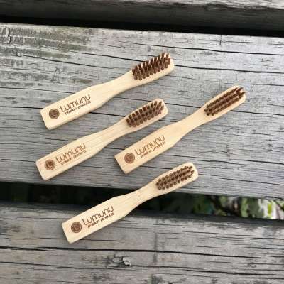 New reusable custom logo travel small handle kids bamboo toothbrush